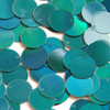 Round  Flat Sequin 20mm Top Hole Teal Lazersheen Rainbow Reflective Metallic