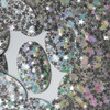 Oval Sequin 2" Silver Star Dust Reflective Metallic