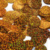 Round  Flat Sequin 20mm Center Hole Copper Orange Hologram Glitter Sparkle