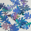 Oak Leaf Sequin 1.5" Light Blue Lazersheen Rainbow Reflective Metallic