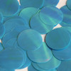 Round  Flat Sequin 40mm Aqua Blue Rainbow Iris Opaque Glossy Back Reversible