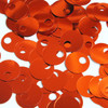 Large Hole Round Sequin 20mm Deep Rich Orange Shiny Metallic