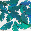 Palm Leaf Sequin 1.5" Teal Lazersheen Rainbow Reflective Metallic