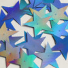 Star 5 Point Flat Sequin 1.5" Center Hole Light Blue Lazersheen Rainbow Reflective Metallic