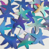 Starfish Flat Sequin 1.5" Center Hole Light Blue Lazersheen Rainbow Reflective Metallic