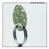 SequinsUSA Mistletoe Green White Leaves and Bud Silver Metallic Print Sequin Material Film RL138