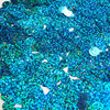 8mm Flat Aqua Blue Hologram Glitter Sparkle Metallic