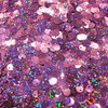 6mm Sequins Top Hole Orchid Pink Hologram Glitter Sparkle Metallic