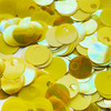 20mm Sequins Large Hole Yellow Rainbow Iris Super Shine Reversible