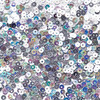 4mm Sequins Silver Metallic Iris Vintage Painted Effect