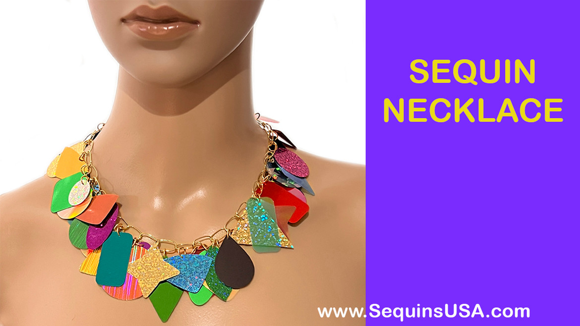 Sequin Chain Necklace with Sequin Paillettes