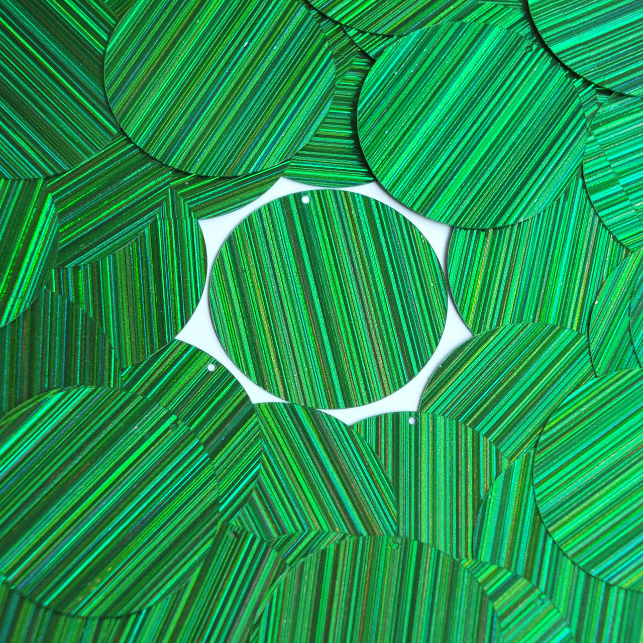 1.5" Sequins Green City Lights Metallic Reflective