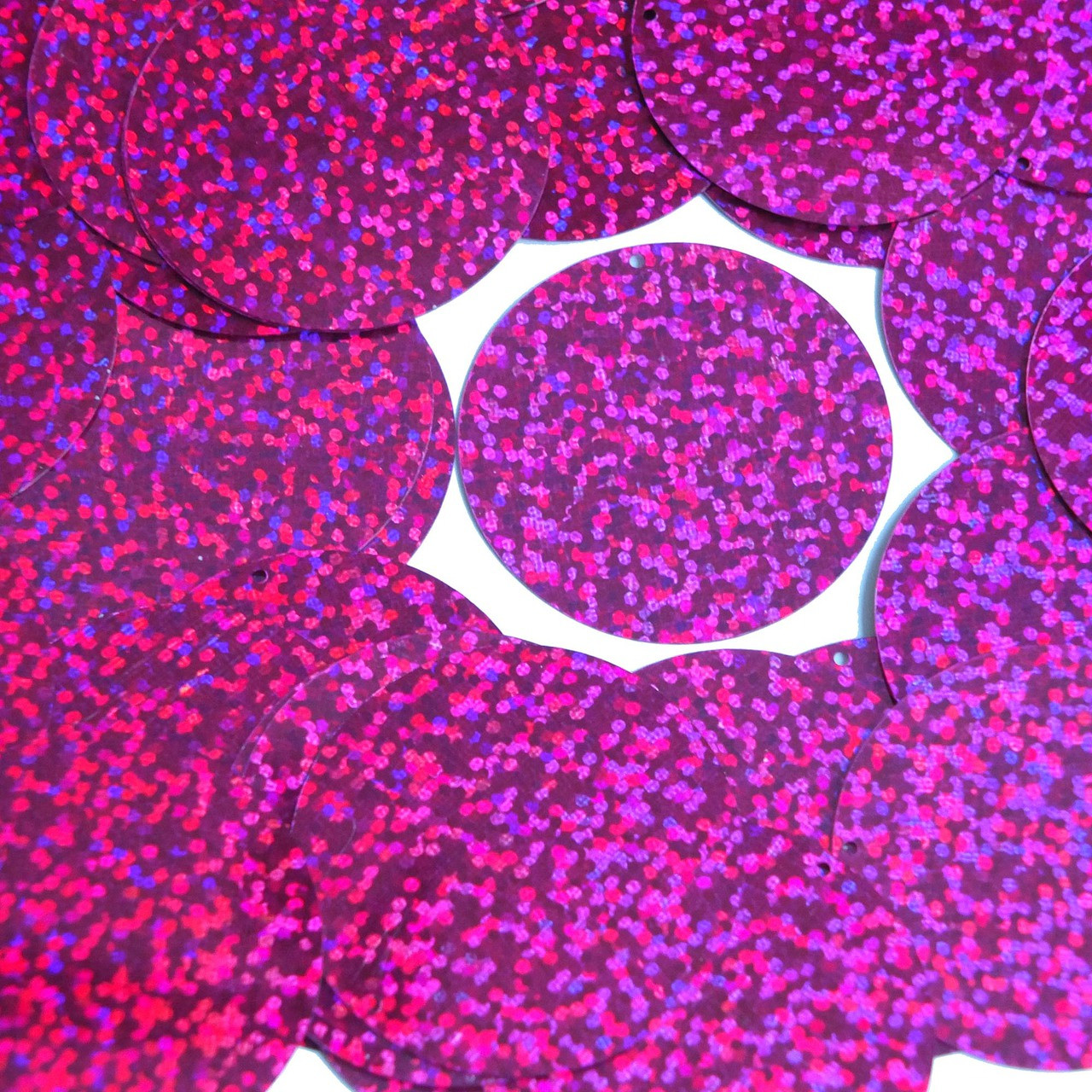 1.5" Sequins Fuchsia Pink Glitter Hologram