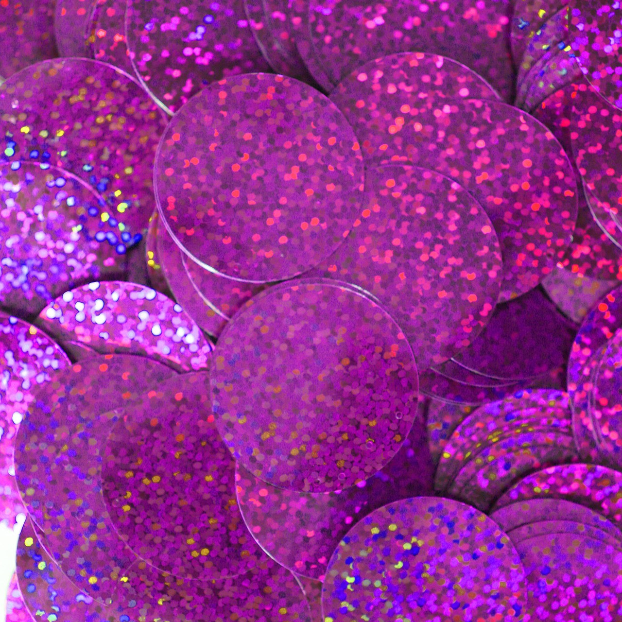 30mm ROUND SEQUIN PAILLETTES ~ BLUE VIOLET HOLOGRAM Metallic ~ Made in USA