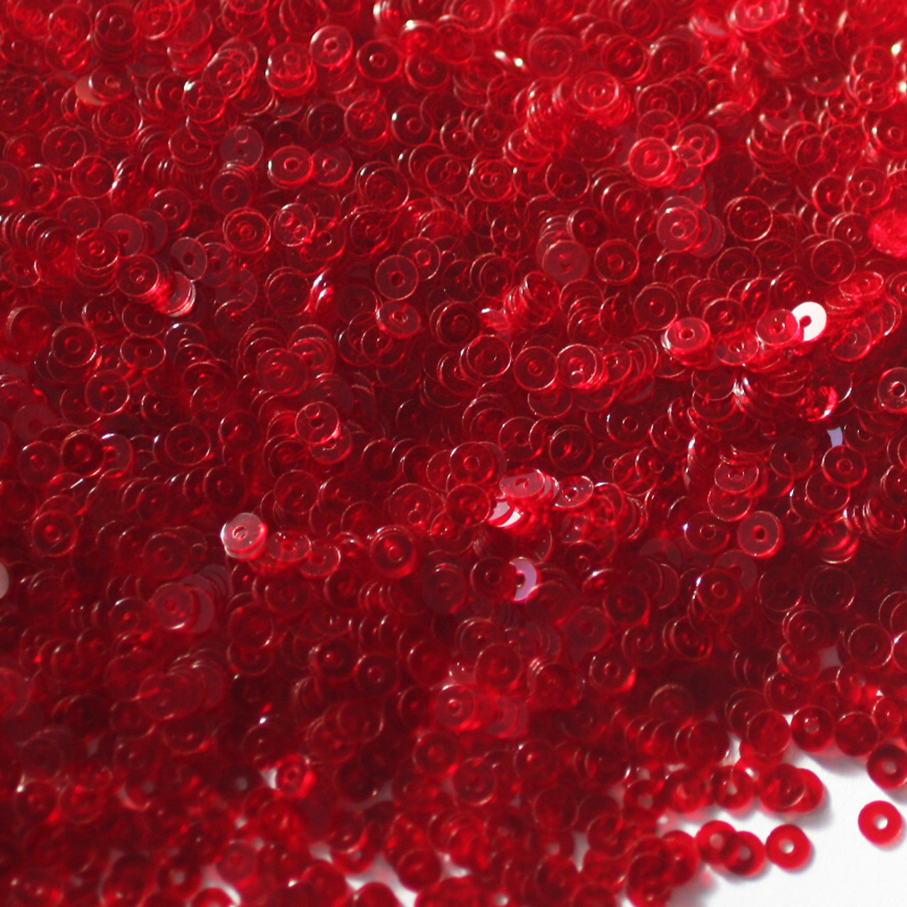 3mm Sequins Ruby Red Transparent See-Thru