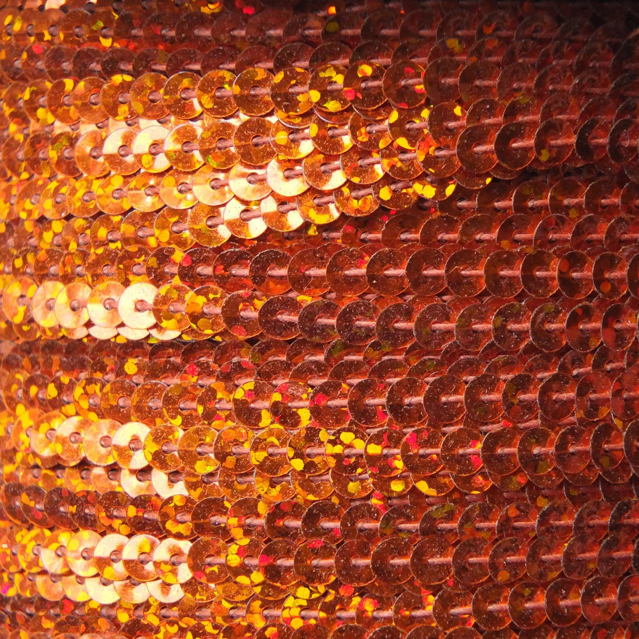 Sequin Trim 4mm Orange Hologram Glitter Sparkle Metallic