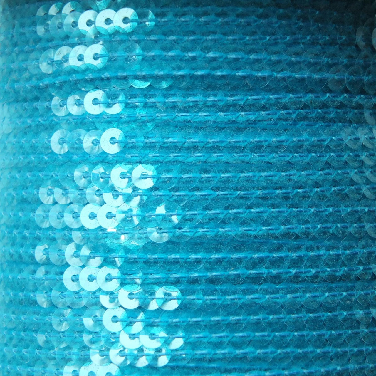 Sequin Trim 4mm Aqua Blue Transparent See-Thru