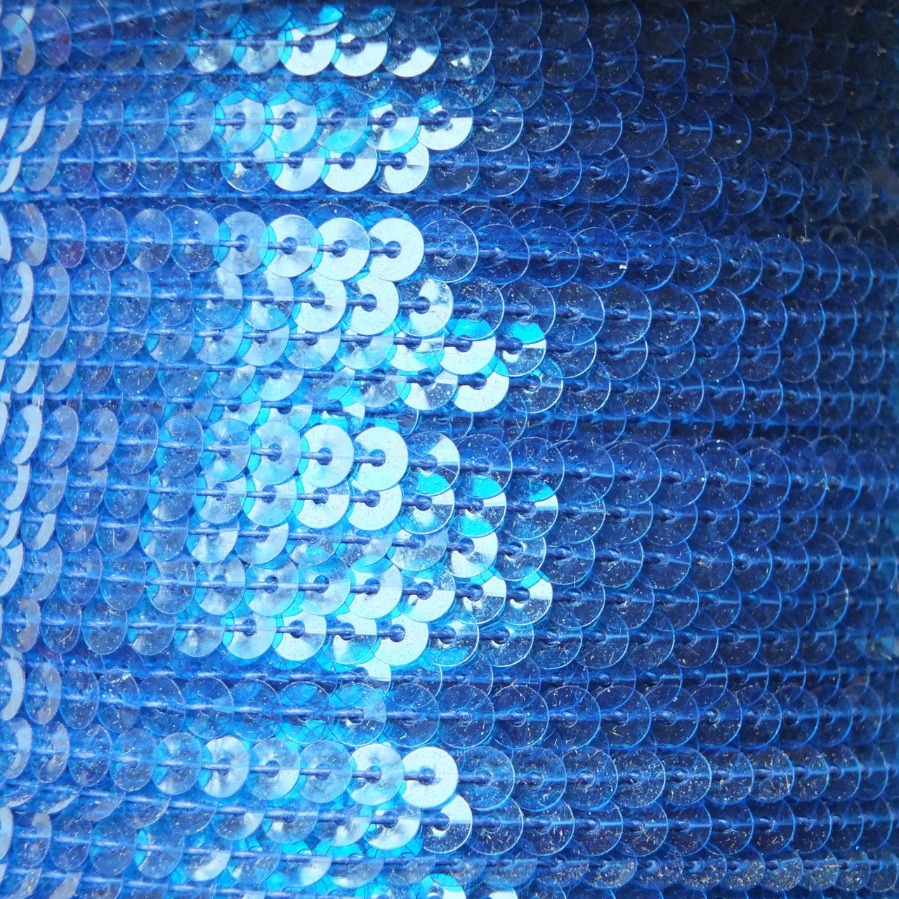 Sequin Trim 4mm Turquoise Blue Transparent See-Thru