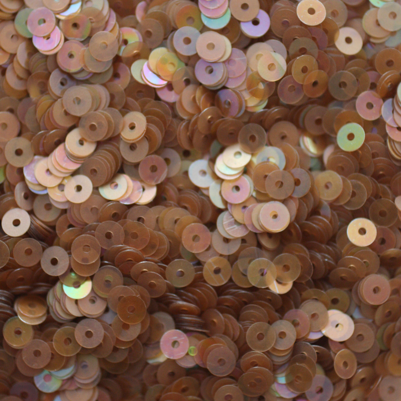 4mm Sequins Topaz Brown Semi Frost Rainbow