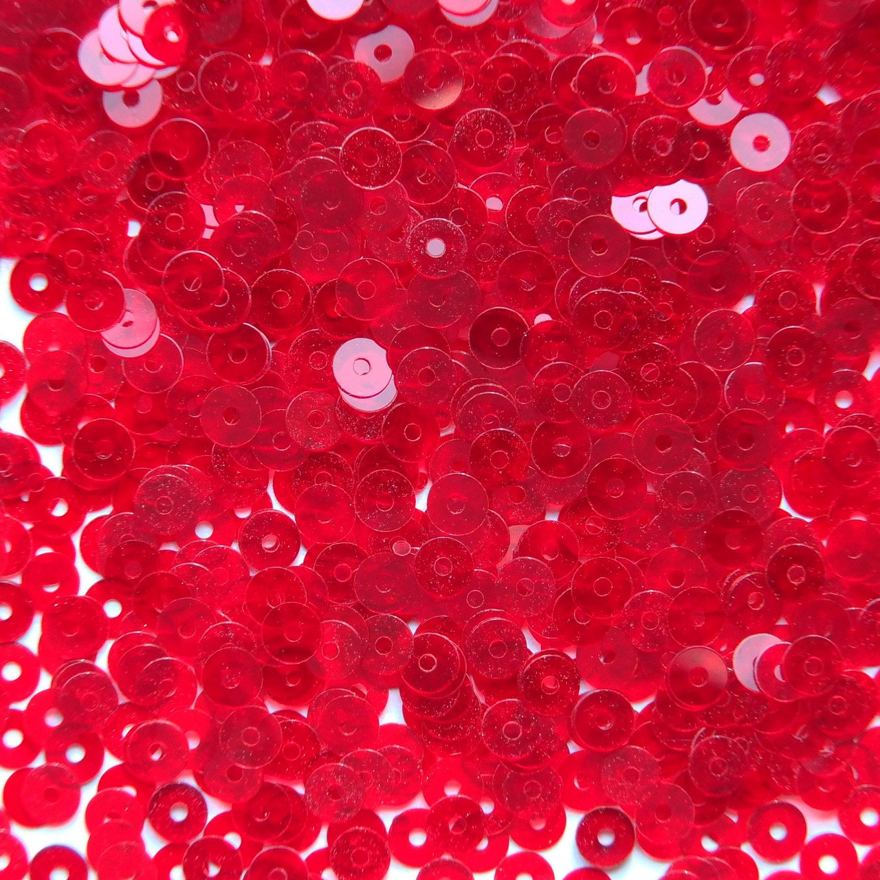 4mm Sequins Ruby Red Transparent See-Thru