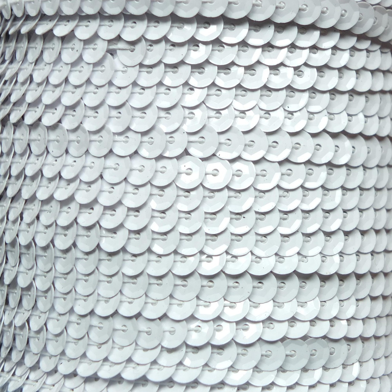 Sequin Trim 5mm Cup White Metallic