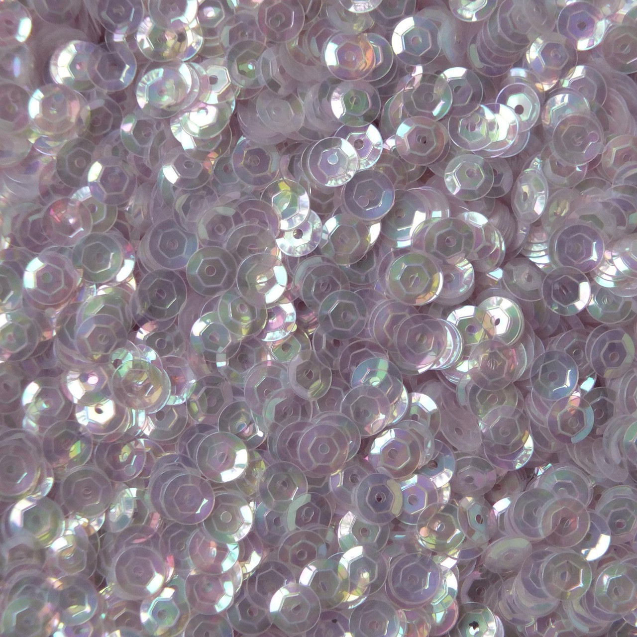 5mm Cup Sequins Lavender Lilac Crystal Rainbow Iris Iridescent