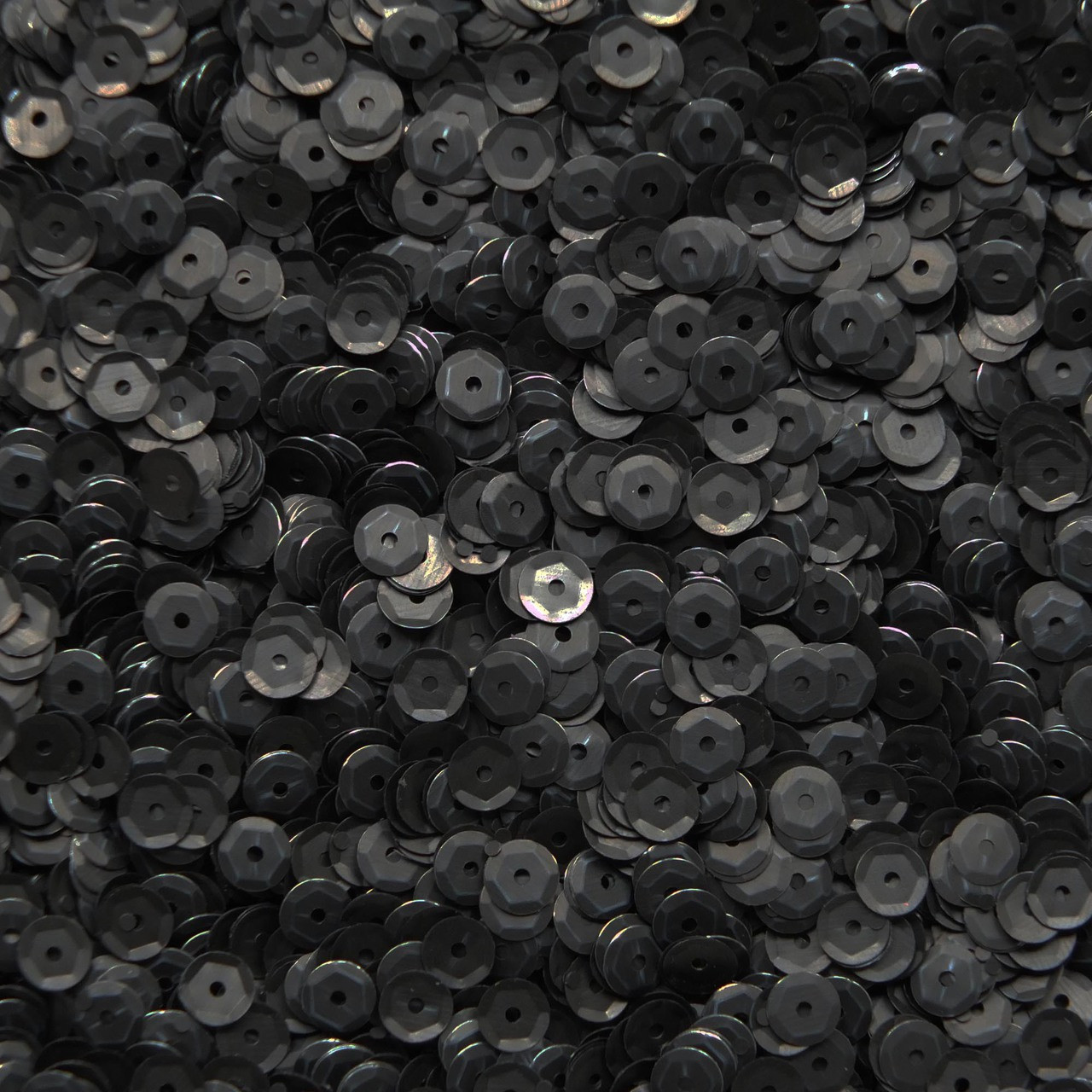 5mm Cup Sequins Black Matte Silk Frost