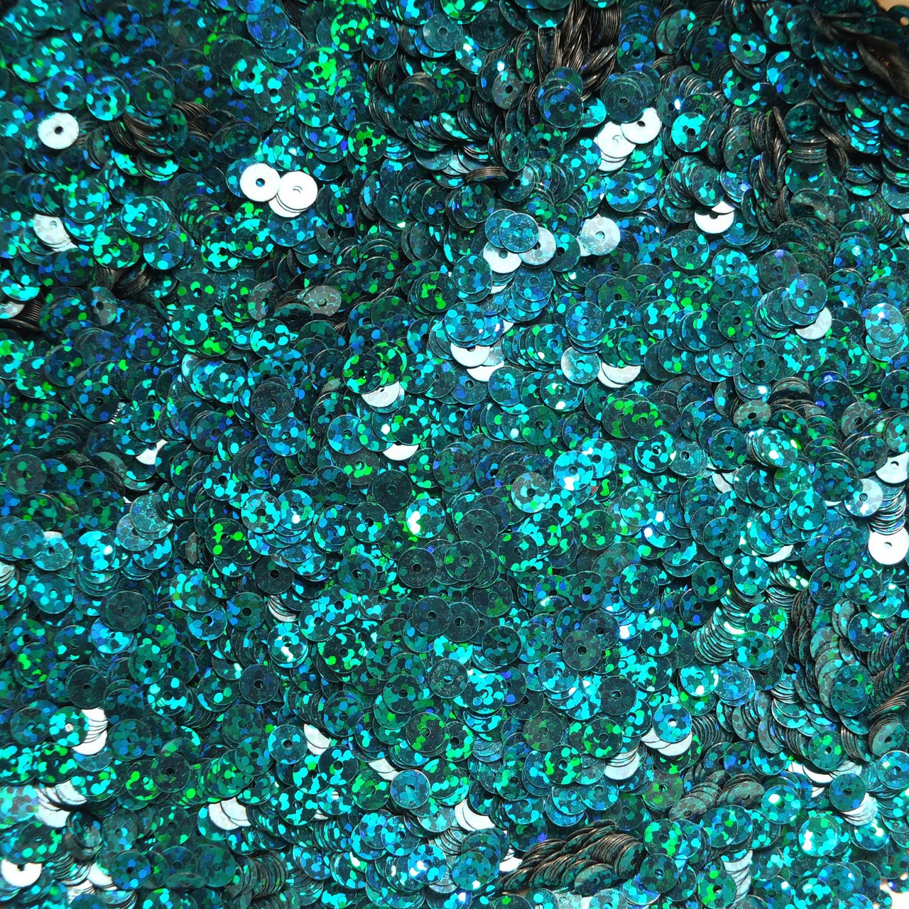 5mm Sequins Peacock Teal Hologram Glitter Sparkle Metallic