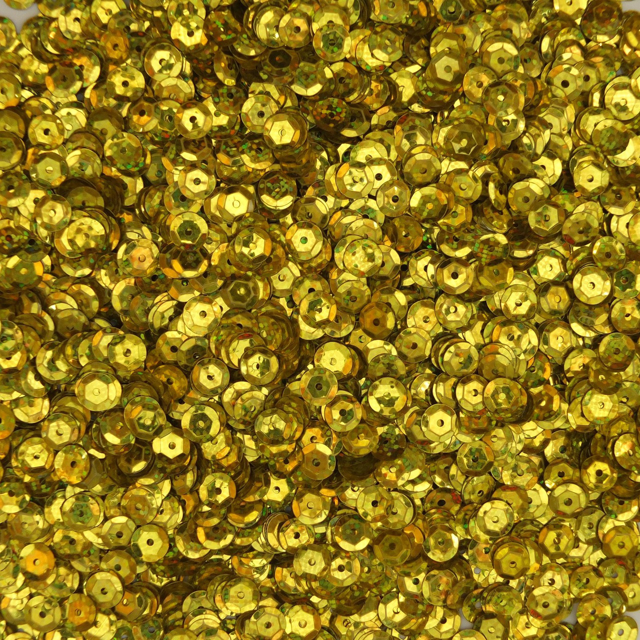 6mm Cup Sequins Yellow Hologram Glitter Sparkle Metallic