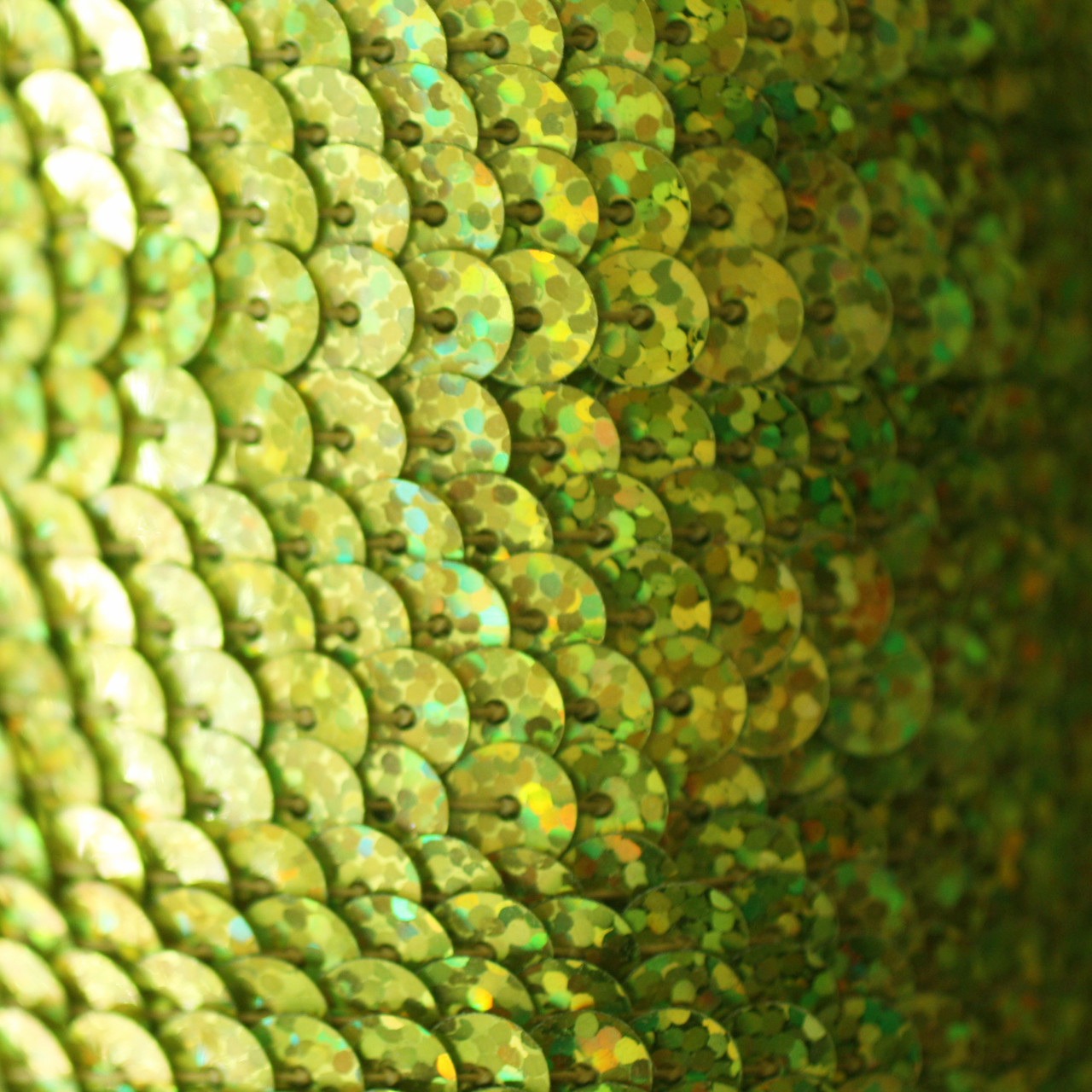 Sequin Trim 6mm Yellow Hologram Glitter Sparkle Metallic