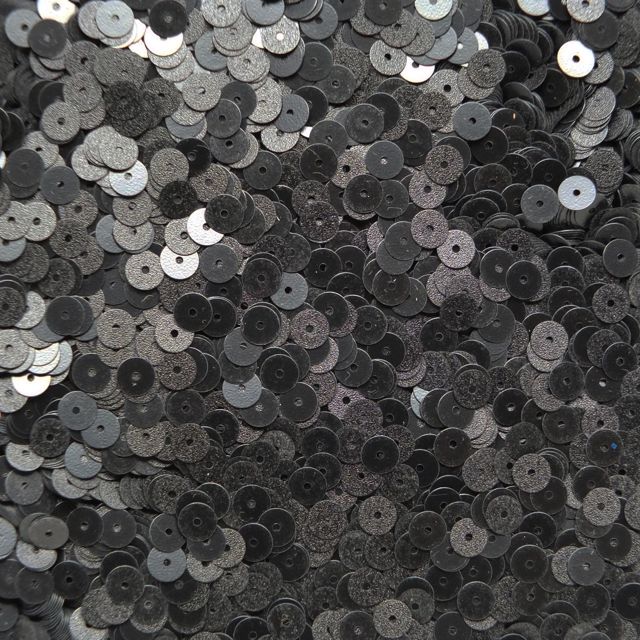 6mm Sequins Black Textured Opaque