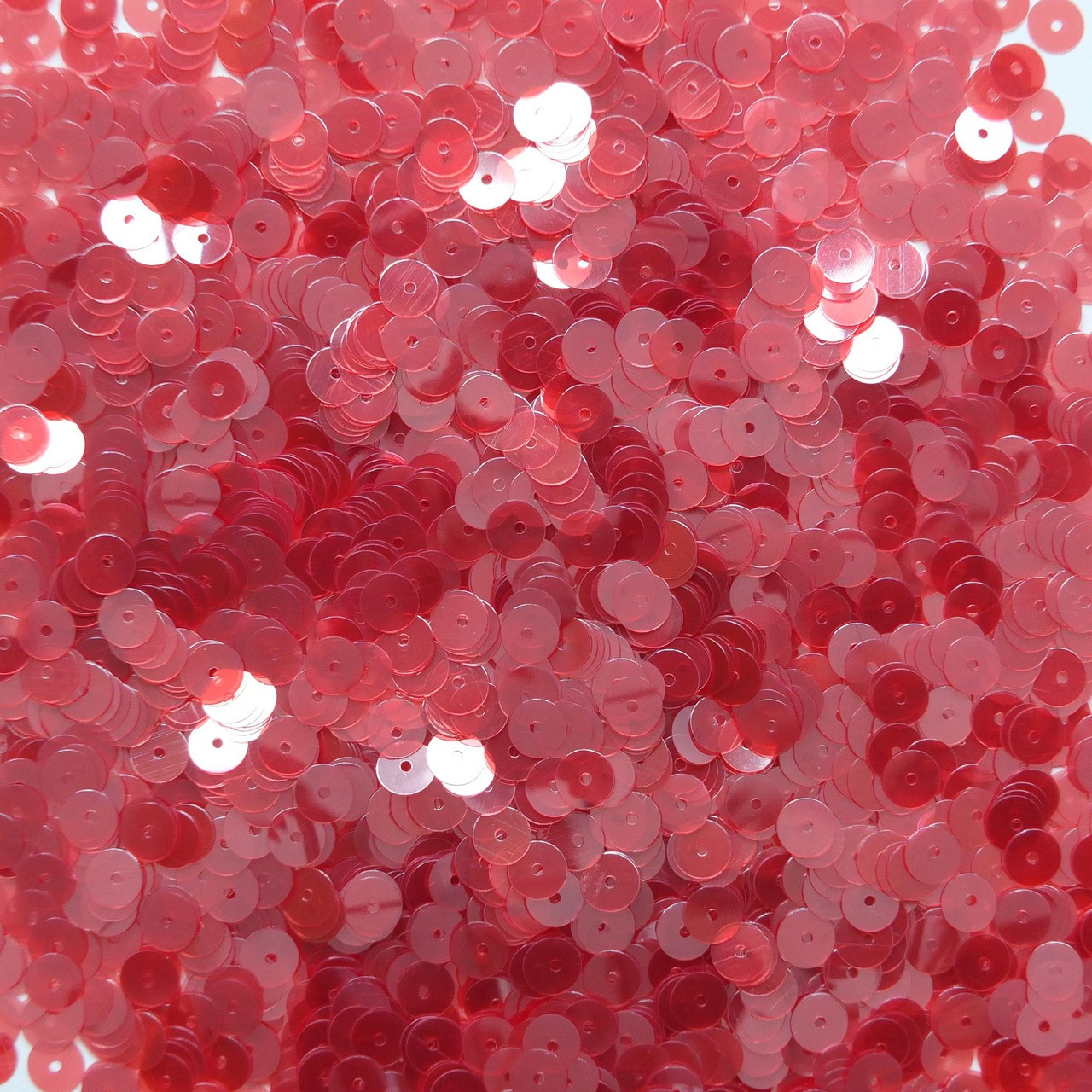 6mm Sequins Pink Coral Orange Transparent See-Thru