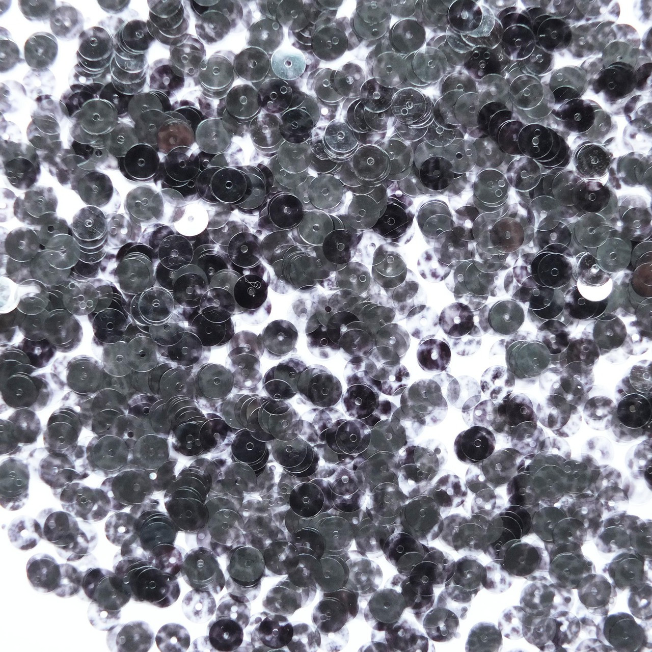 6mm Sequins Crystal Black Marbled Mottled Transparent See-Thru