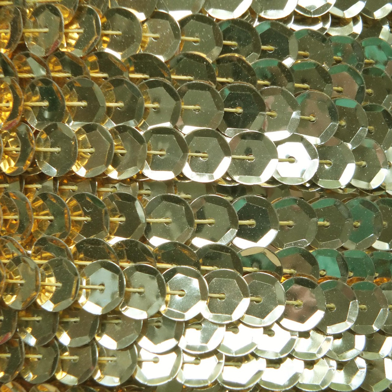 Sequin Trim 8mm Cup Gold Metallic