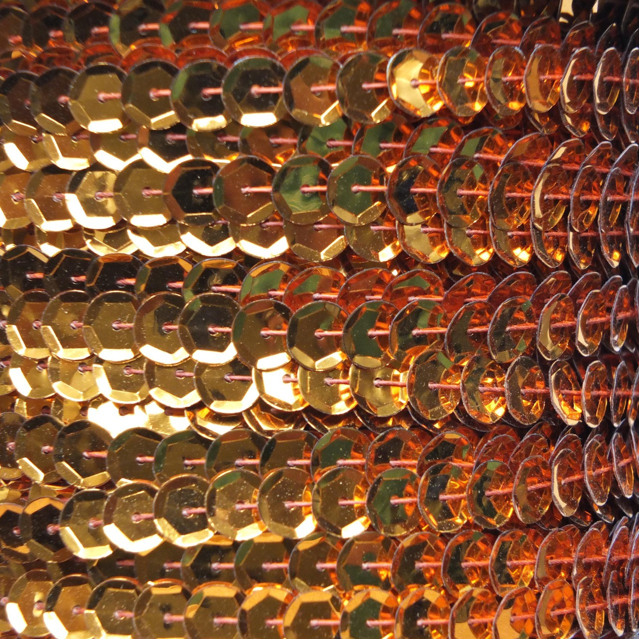 Sequin Trim 8mm Cup Orange Metallic