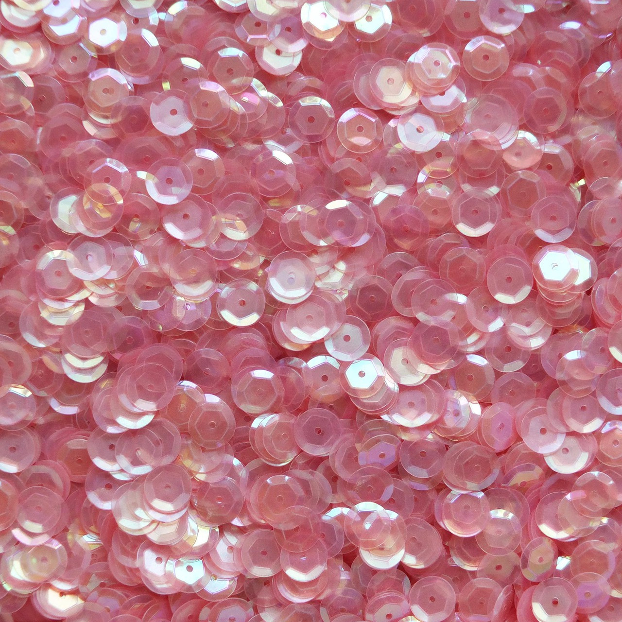 8mm Cup Sequins Pink Rose Crystal Rainbow Iris Iridescent