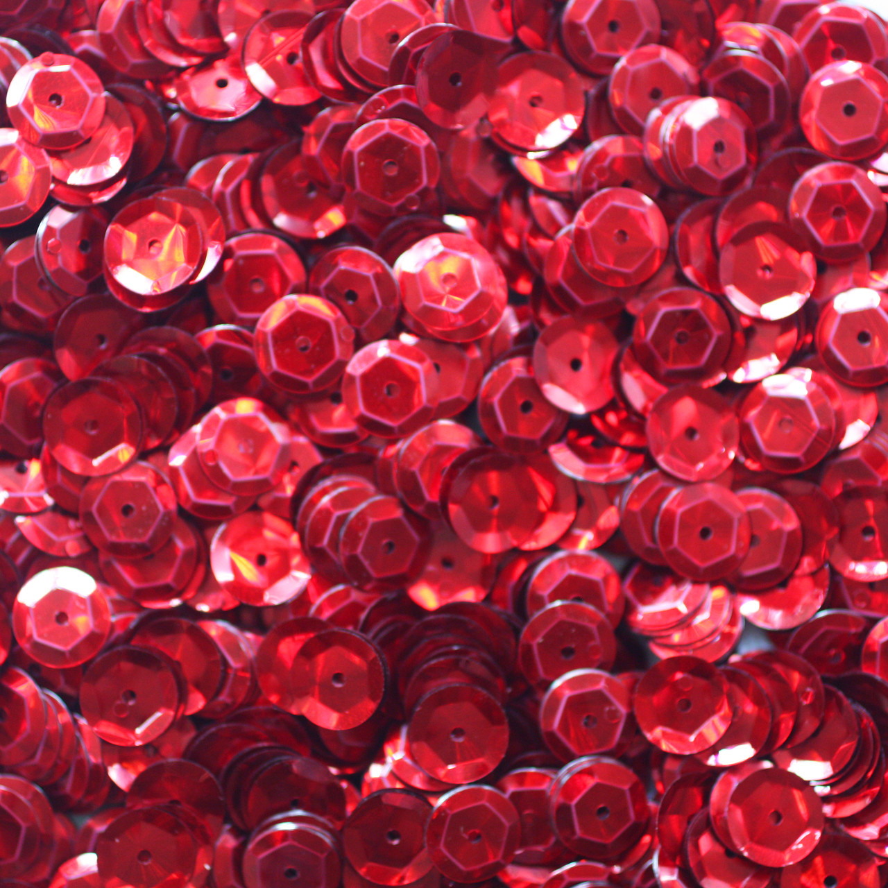 8mm Cup Sequins Red Hologram Glitter Sparkle Metallic
