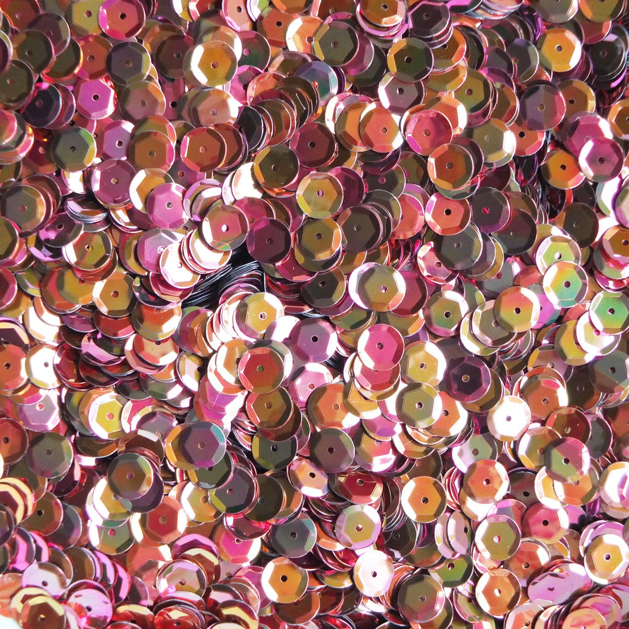 8mm Cup Sequins Red Gold Rainbow Iris Shiny Metallic