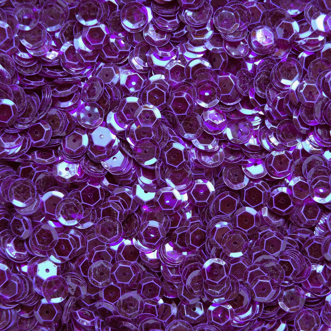 8mm Cup Sequins Violet Purple Transparent See-Thru