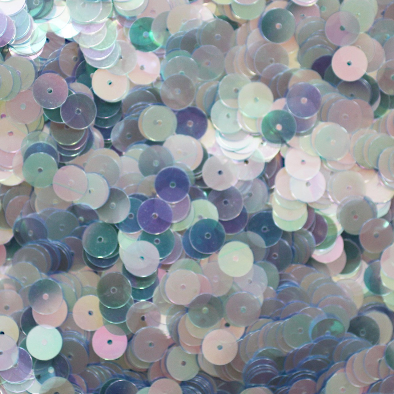 8mm Sequins Pale Blue Crystal Rainbow Iris Iridescent