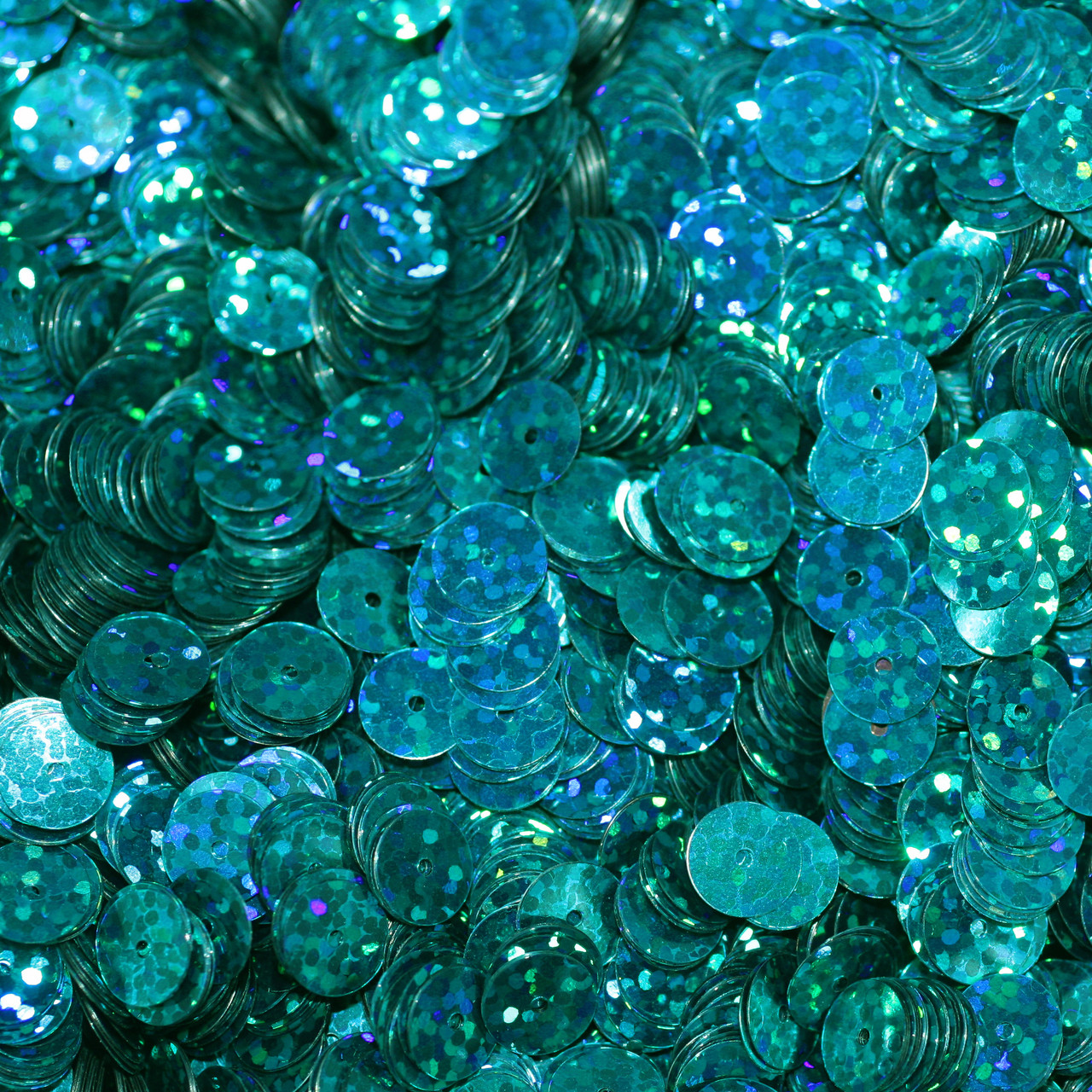 8mm Sequins Peacock Teal Hologram Glitter Sparkle Metallic