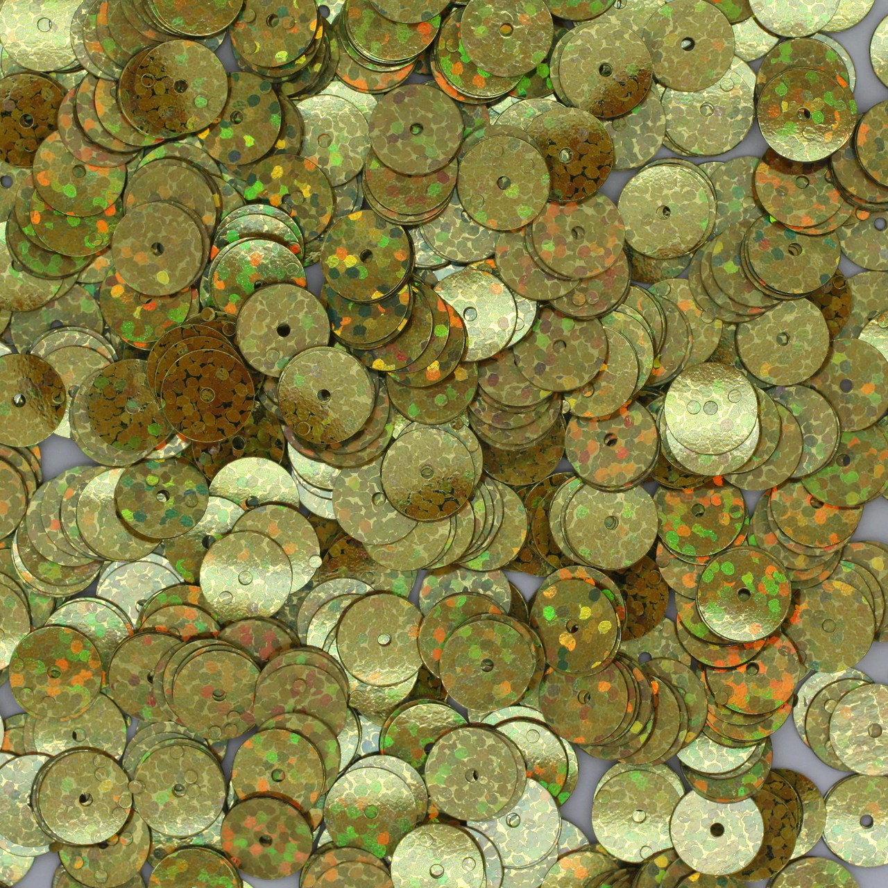 8mm Sequins Gold Hologram Glitter Sparkle Metallic
