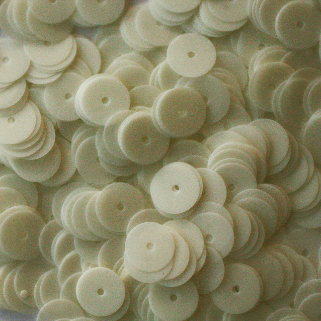 8mm Sequins Porcelain White Semi Opaque