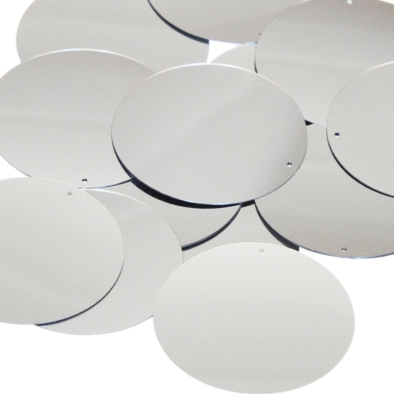 50mm Sequins Silver Metallic