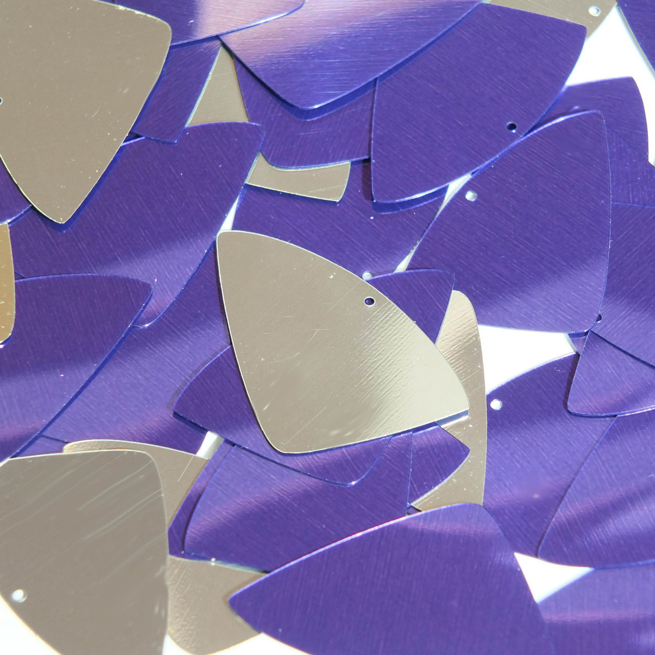 Fishscale Fin Sequin 1.5" Purple Silver Metallic