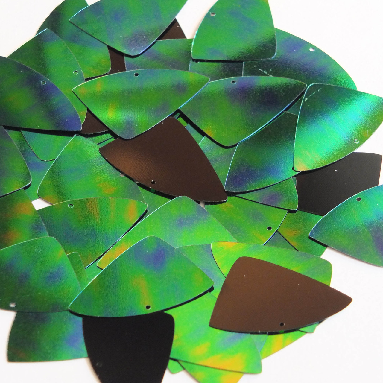 Fishscale Fin Sequin 1.5" Green Jungle Rainbow