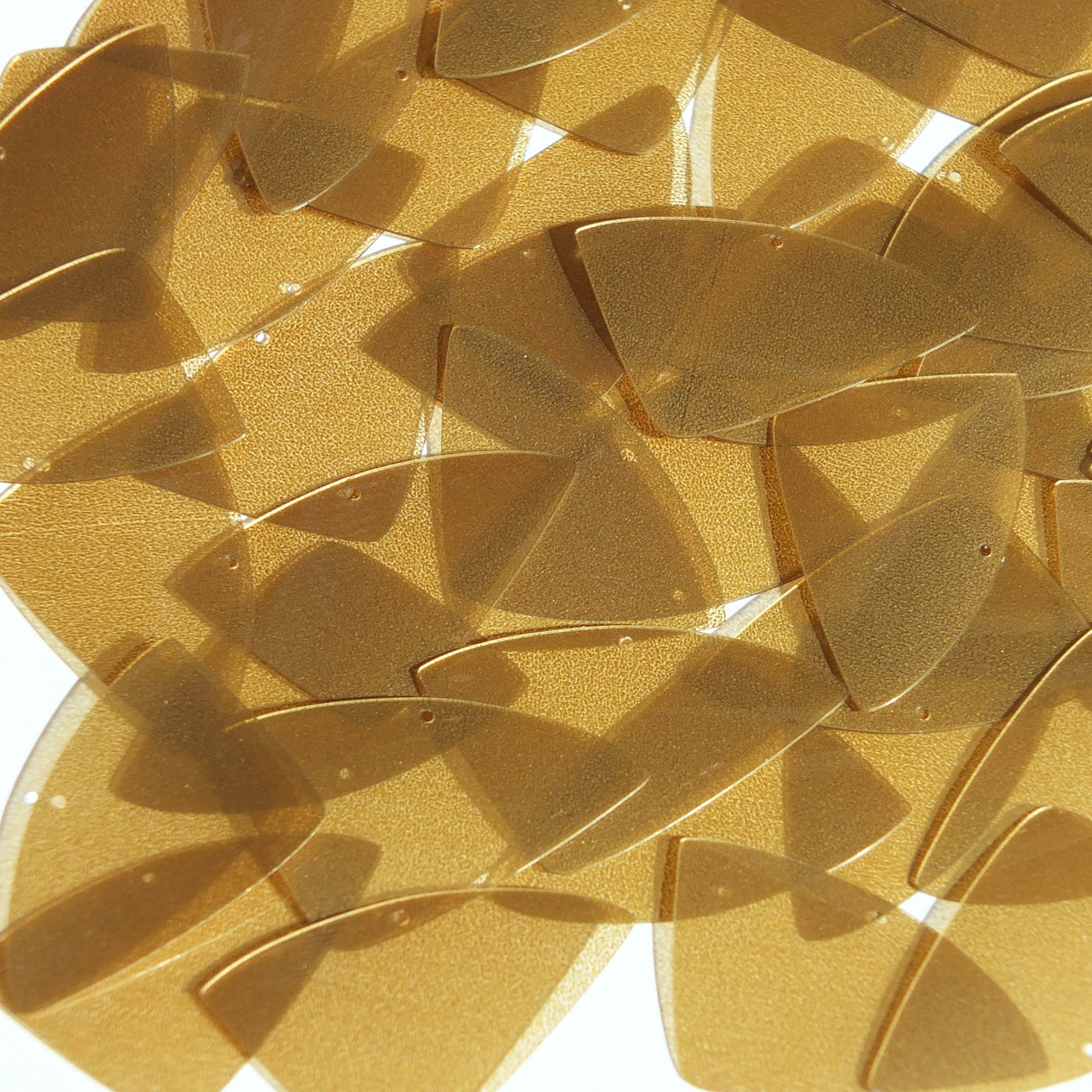 Fishscale Fin Sequin 1.5" Gold Caramel Transparent See-Thru