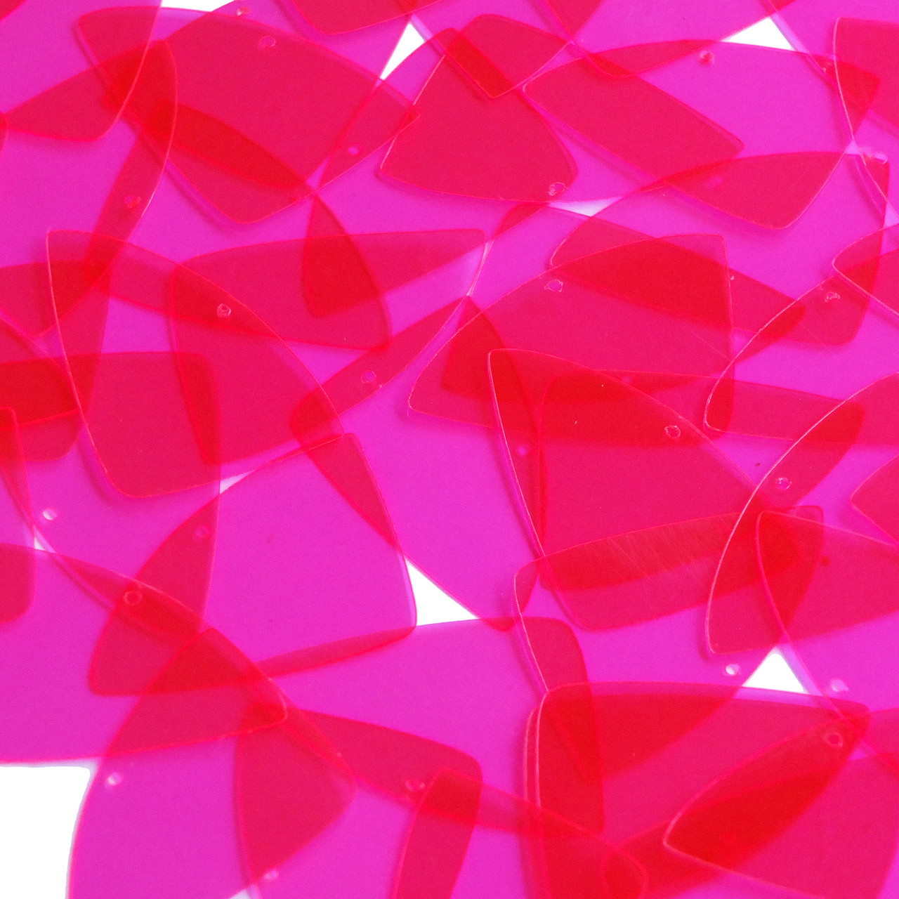 Fishscale Fin Sequin 1.5" Magenta Pink Transparent See-Thru