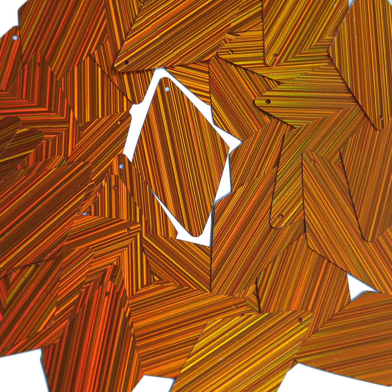 Long Diamond Sequin 1.75" Orange City Lights Metallic Reflective