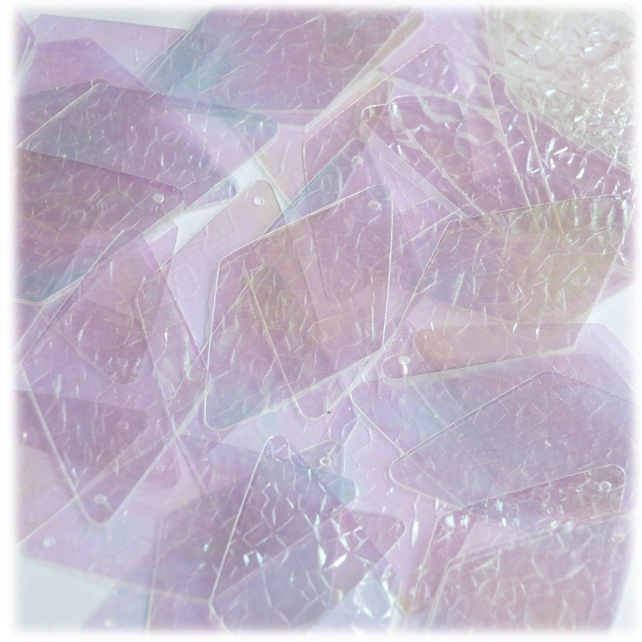 Long Diamond Sequin 1.75" Crystal Crackle Iris Rainbow Iridescent